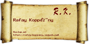 Rafay Koppány névjegykártya